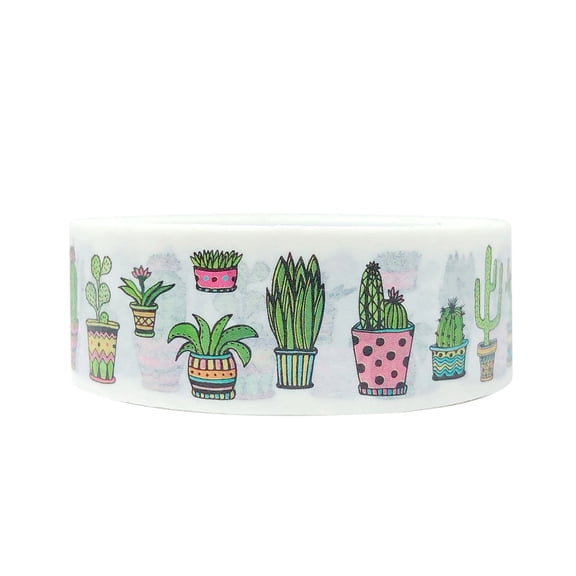 Wrapables Washi Masking Tape, 15mm x 10M, Cactus