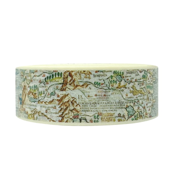 Wrapables Washi Masking Tape, 15mm x 10M, Voyager Map
