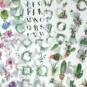 Wrapables Washi Stickers Sets for Scrapbooking, DIY Crafts for Stationery, Diary, Card Making, (18 sheets) Cactus & Flowers