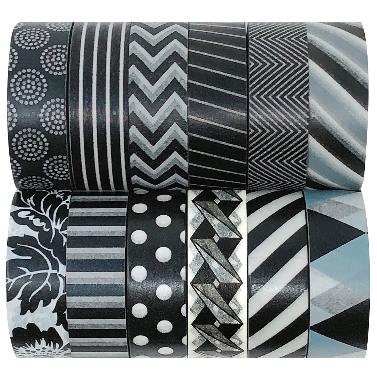 Wrapables Washi Tapes Decorative Masking Tapes, Set of 12, ADSET04