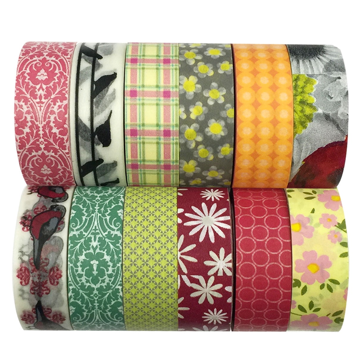 Wrapables Washi Tapes Decorative Masking Tapes, Set of 12, ADSET11