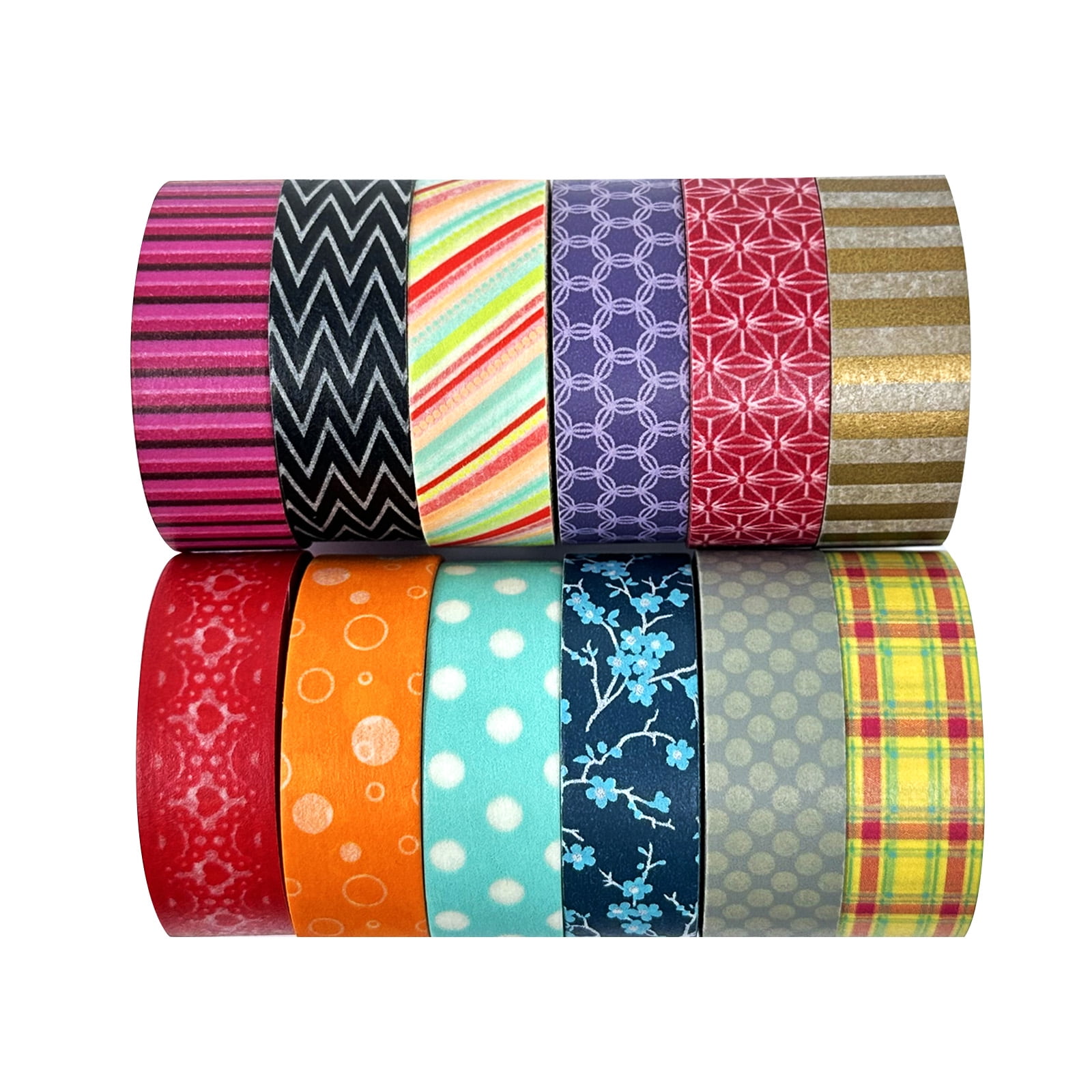 Wrapables Washi Tapes Decorative Masking Tapes, Set of 12, ADSET12