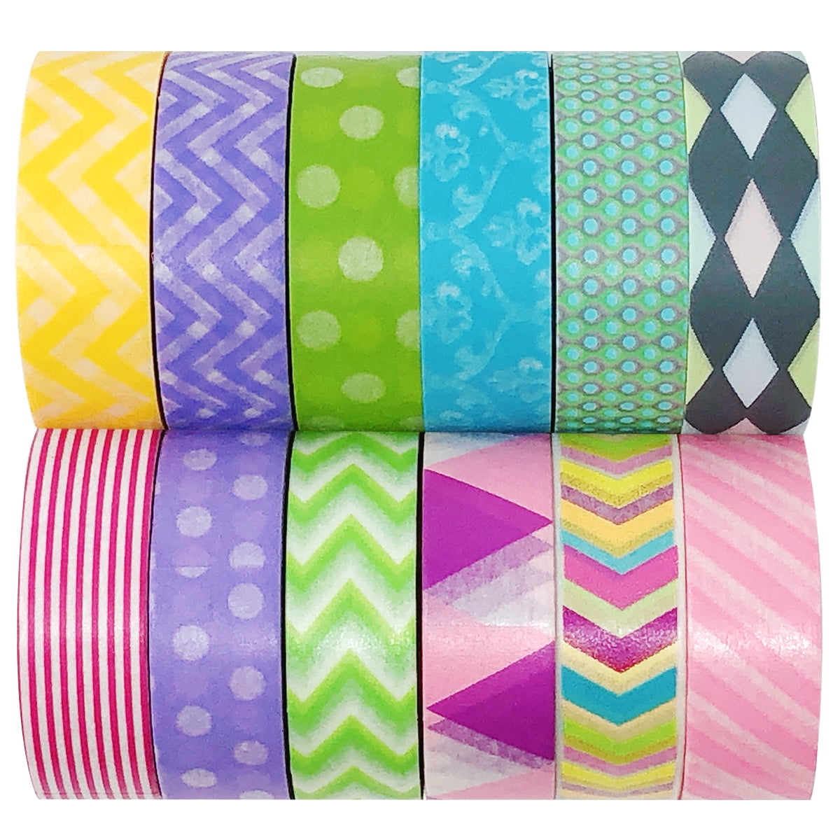 Wrapables Washi Tapes Decorative Masking Tapes, Set of 12, ADSET13