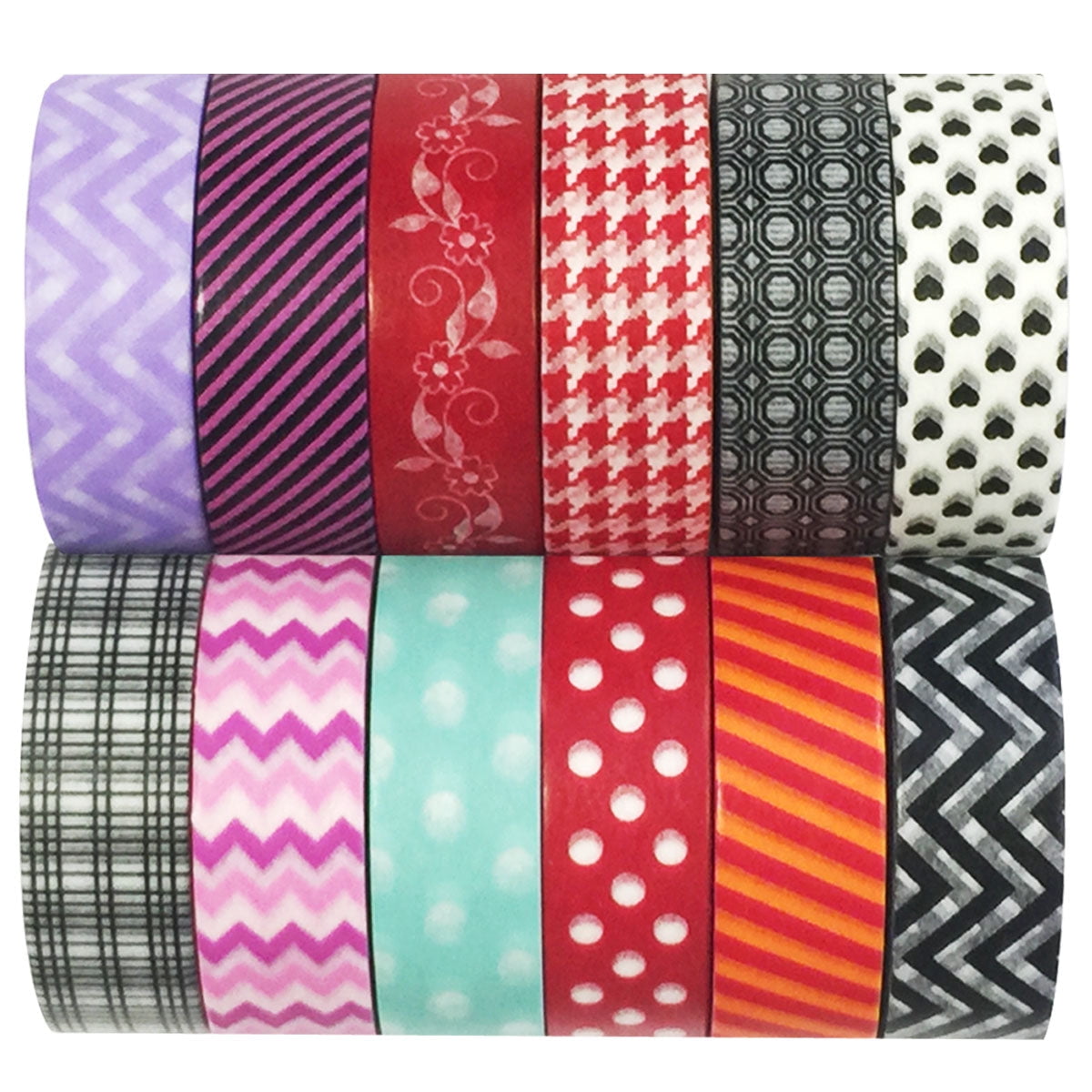 Wrapables Washi Tapes Decorative Masking Tapes, Set of 12, ADSET25