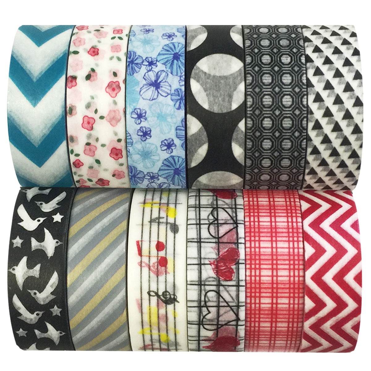 Wrapables Washi Tapes Decorative Masking Tapes, Set of 12, ADSET27