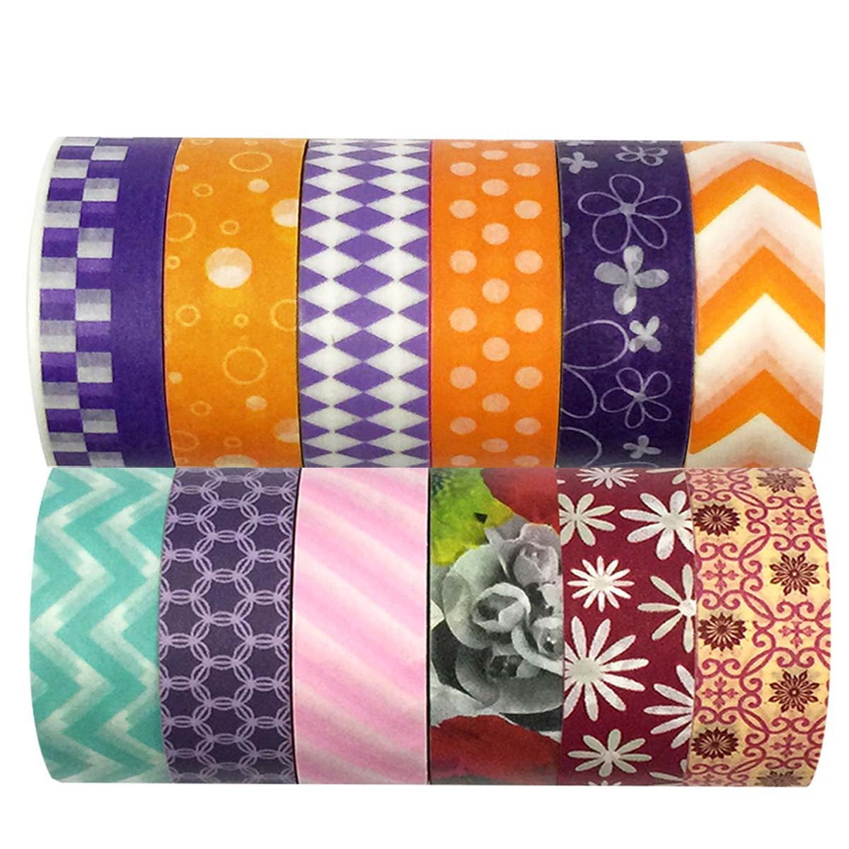 Wrapables® Washi Tapes Decorative Masking Tapes, Set of 12, ADSET32