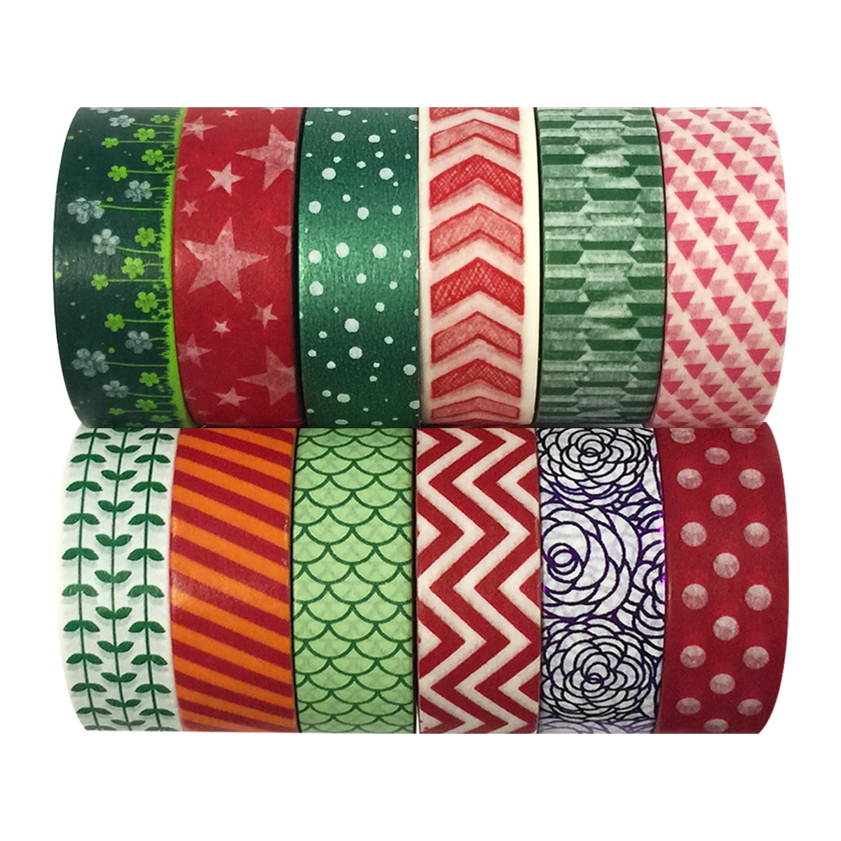 Wrapables® Washi Tapes Decorative Masking Tapes, Set of 12, ADSET53