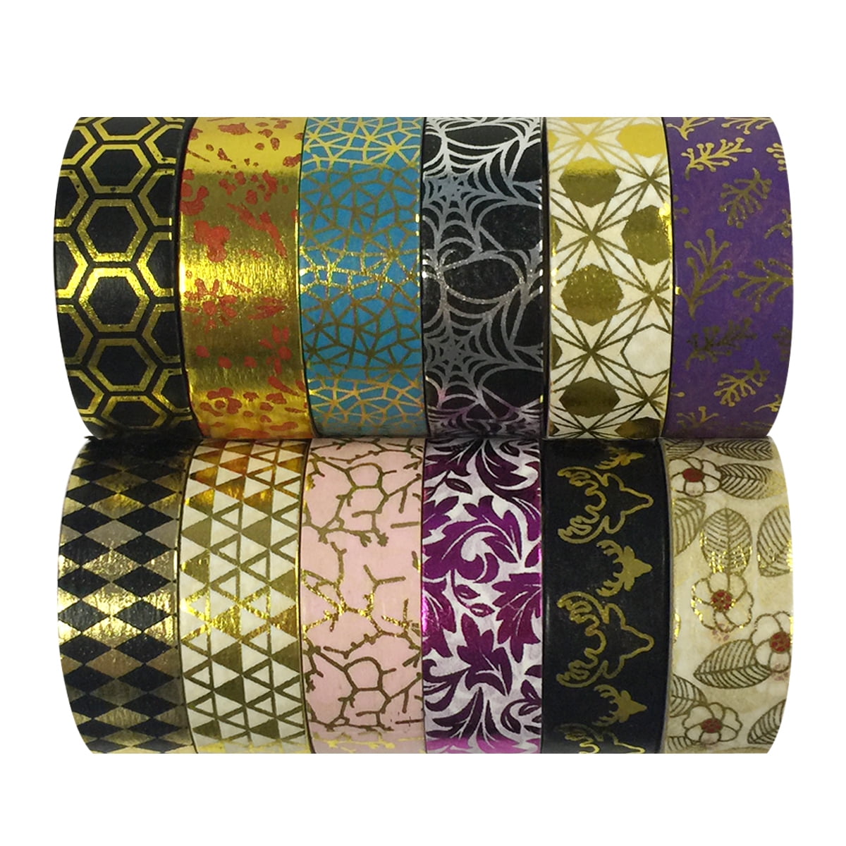 Wrapables® Washi Tapes Decorative Masking Tapes, Set of 12, ADSET56