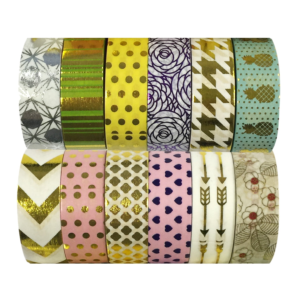 Wrapables® Washi Tapes Decorative Masking Tapes, Set of 12, ADSET60