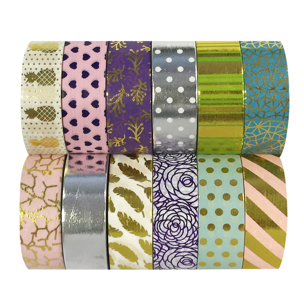 Wrapables® Washi Tapes Decorative Masking Tapes, Set of 12, ADSET61