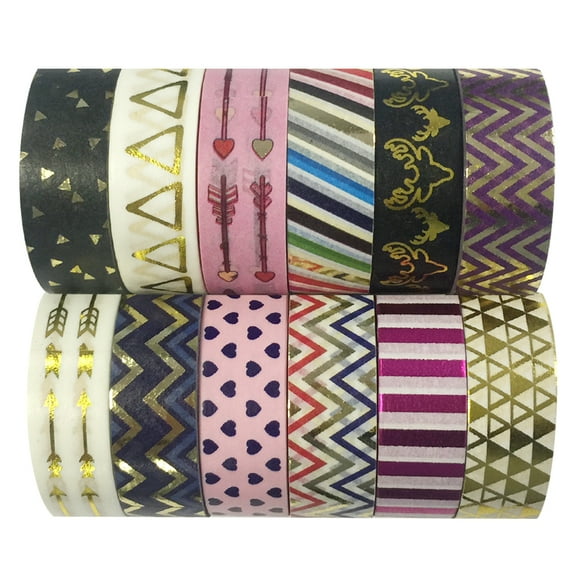 Wrapables® Washi Tapes Decorative Masking Tapes, Set of 12, ADSET62