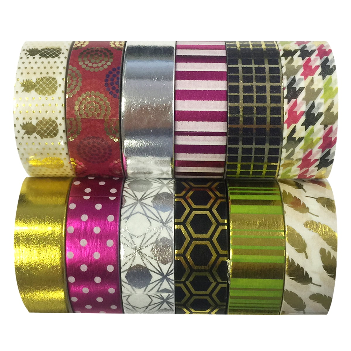 Wrapables® Washi Tapes Decorative Masking Tapes, Set of 12, ADSET63