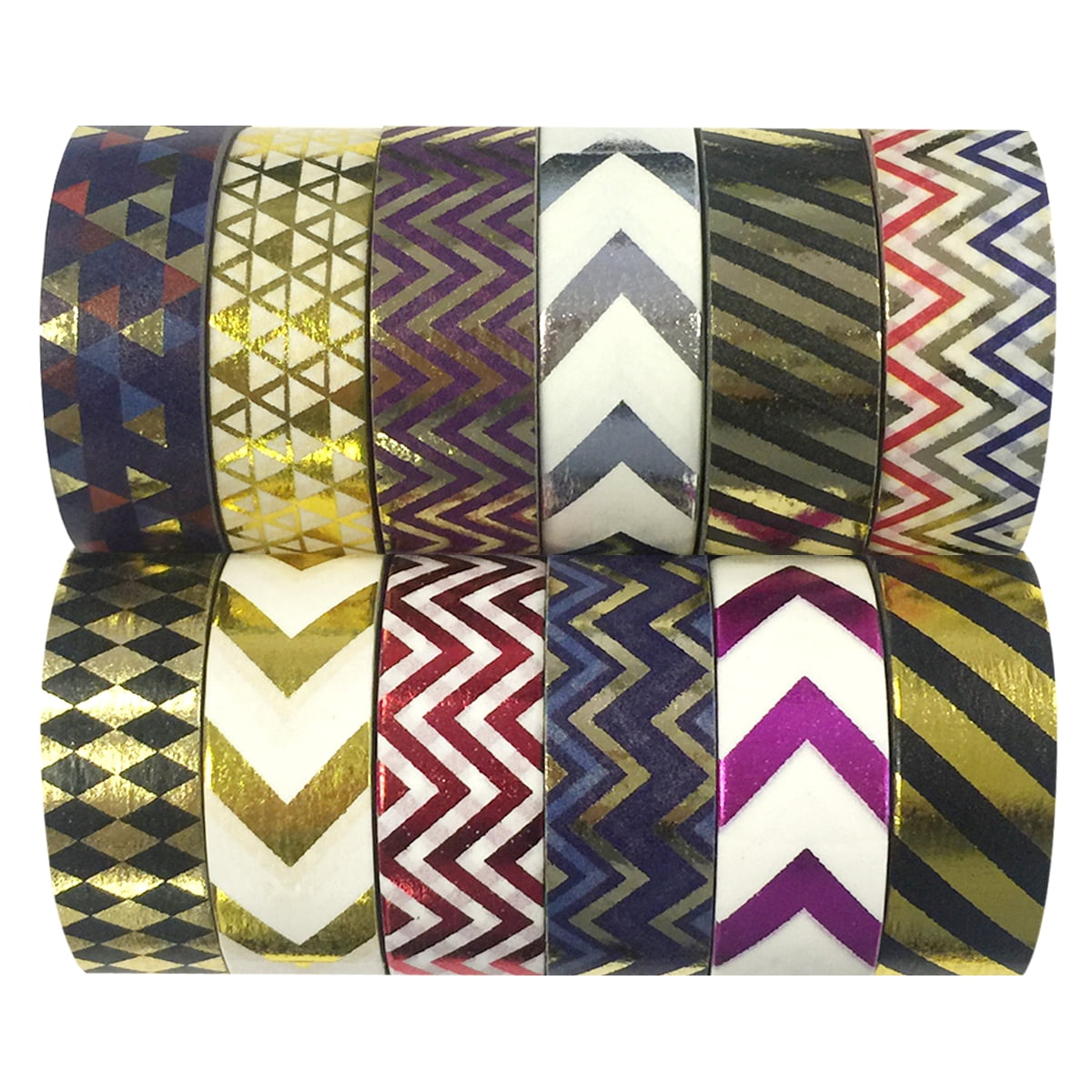 Wrapables® Washi Tapes Decorative Masking Tapes, Set of 12, ADSET67