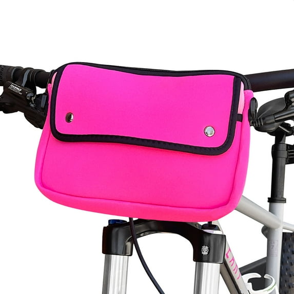 Wrapables Waterproof Bike Bag, Handlebar Cycling Storage Pouch for Tools and Accessories, Pink