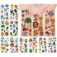 thumbnail image 1 of Wrapables Waterproof Glitter Temporary Tattoos, Birthday Party Favors and Supplies, Goodie Bag Fillers, 10 Sheets Cute Animals, 1 of 5