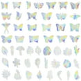 thumbnail image 1 of Wrapables Waterproof Transparent Holographic Glitter PET Butterfly and Leaf Stickers for Scrapbooking, Stationery, Journaling, Water Bottles, Phones, Laptops (100pcs), 1 of 4