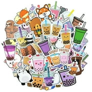 Wrapables Waterproof Vinyl Stickers for Water Bottles, Laptop, Phones, Skateboards, Decals for Teens, 100pcs, Boba Tea