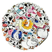 Wrapables Waterproof Vinyl Stickers for Water Bottles, Laptop, Phones, Skateboards, Decals for Teens, 100pcs, Ducks and Cows