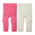 thumbnail image 1 of Wrapables® White and Pink Cotton Heart Knit Tights for Leggings (Set of 2), 5-6 Years, 1 of 4