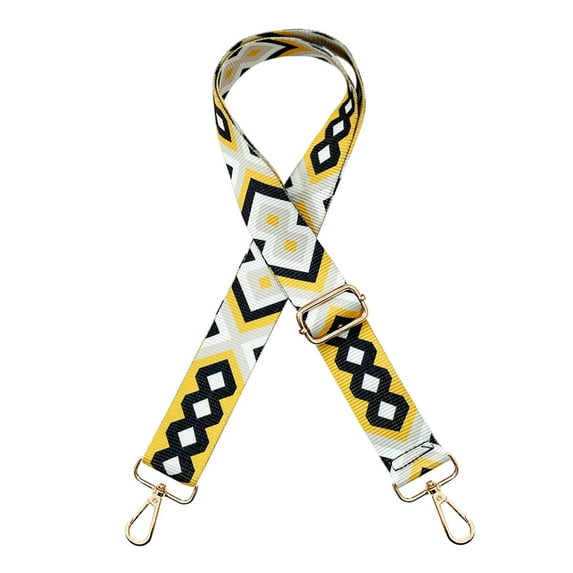 Wrapables Wide Adjustable Crossbody Handbag Strap, Women's Replacement Bag Strap for Purses, Yellow & Black Diamonds