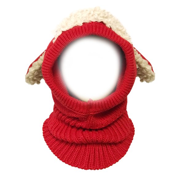 Wrapables® Winter Warm Knitted Animal Ears Earflap Hood Hat for Baby and Toddlers, Red