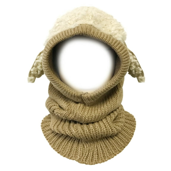 Wrapables® Winter Warm Knitted Animal Ears Earflap Hood Hat for Baby and Toddlers, Taupe