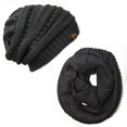 thumbnail image 1 of Wrapables® Winter Warm Knitted Infinity Scarf and Beanie Hat Set, Dark Gray, 1 of 4