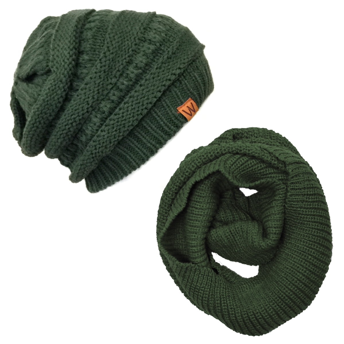 Chunky Cable Knit Beanie Scarf Gloves Set, Acrylic, One Size, Machine Washable Chunky Hand Knit Acrylic Scarf, Hat, Fingerless Gloves, Ear  main image 2