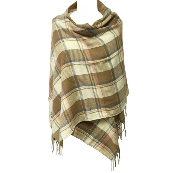 Wrapables® Winter Warm Plaid Long Scarf Wrap, Khaki