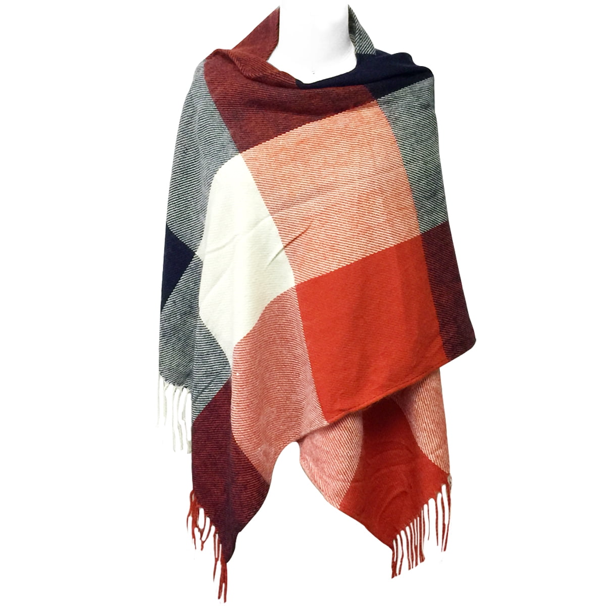 Wrapables® Winter Warm Plaid Long Scarf Wrap, Orange