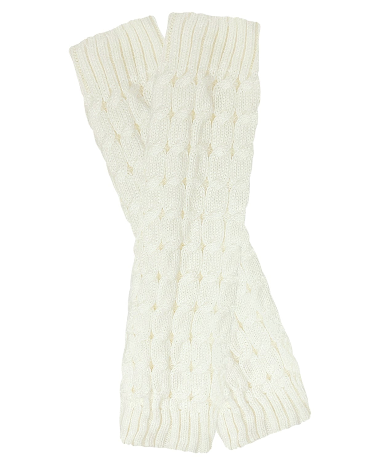 Wrapables Women's Cable Knit Leg Warmers, Cream