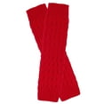 thumbnail image 1 of Wrapables Women's Cable Knit Leg Warmers, Red, 1 of 4