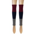 thumbnail image 1 of Wrapables® Women's Tri-Colored Ribbed Leg Warmers, Burgundy/Navy/Gray, 1 of 3