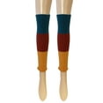 thumbnail image 1 of Wrapables® Women's Tri-Colored Ribbed Leg Warmers, Orange/Red/Teal, 1 of 3