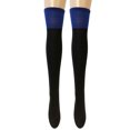 thumbnail image 1 of Wrapables® Women's Two-Tone Knee High Boot Socks, Blue and Black, 1 of 2