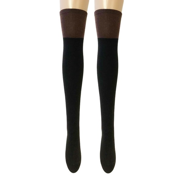 Wrapables® Women's Two-Tone Knee High Boot Socks, Brown and Black