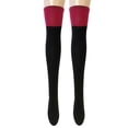 thumbnail image 1 of Wrapables® Women's Two-Tone Knee High Boot Socks, Red and Black, 1 of 2