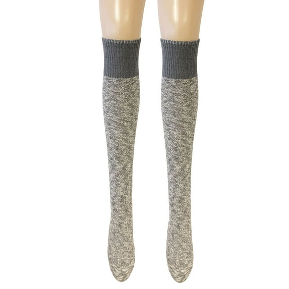 Wrapables® Women's Warm Knitted Vintage Knee High Boot Socks, Gray