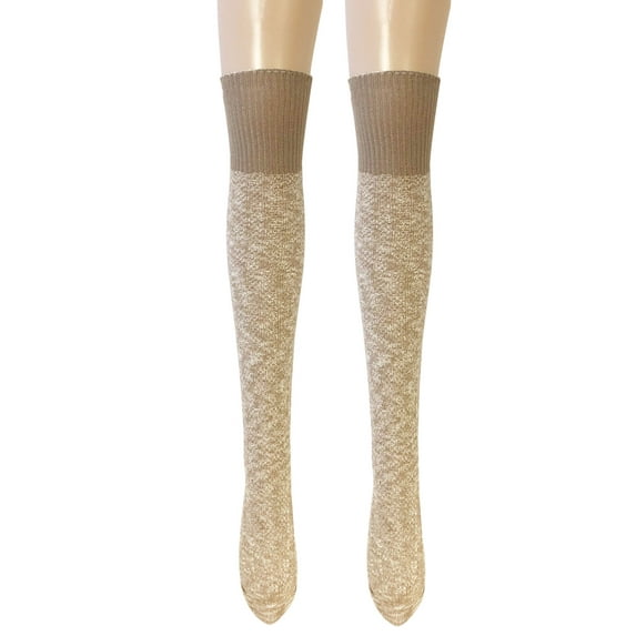 Wrapables® Women's Warm Knitted Vintage Knee High Boot Socks, Khaki