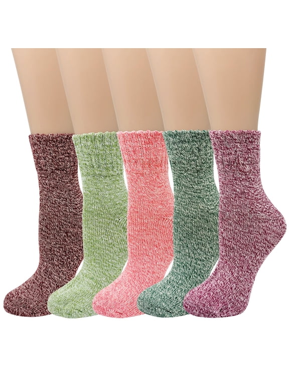 Women's Wool Blend Frosted Winter Quarter Socks (Set of 5)