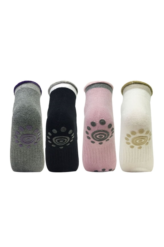 Yoga and Pilates Non-Skid Gripper Socks (Set of 4)
