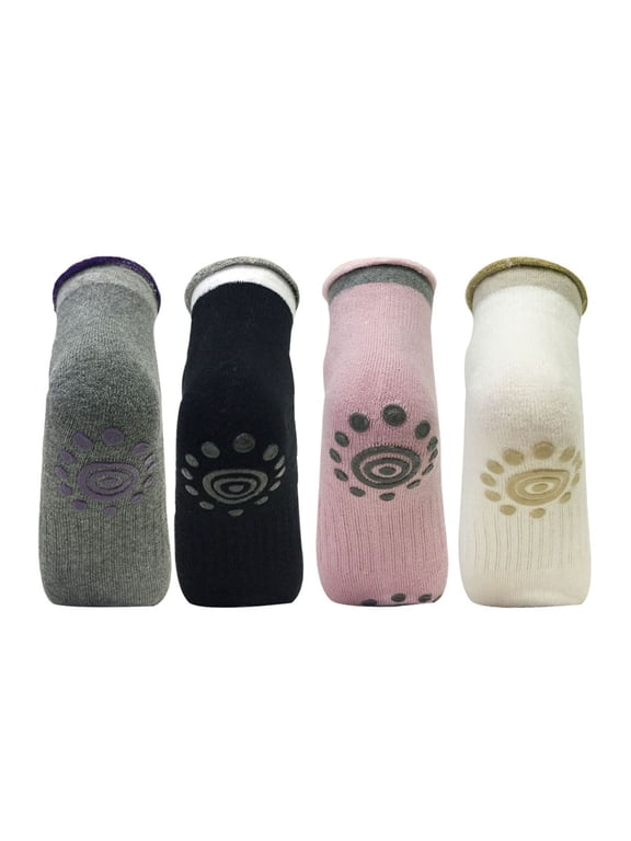 Yoga and Pilates Non-Skid Gripper Socks (Set of 4)