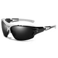 thumbnail image 1 of Wraparound White And Black Shield Sports Windproof Riding Running Hiking Cycling Fishing Motorcycle Hiking Sunglasses for Men Outdoor Polarized HD UV Protection Mirrored Reflective Sport Glasses, 1 of 8