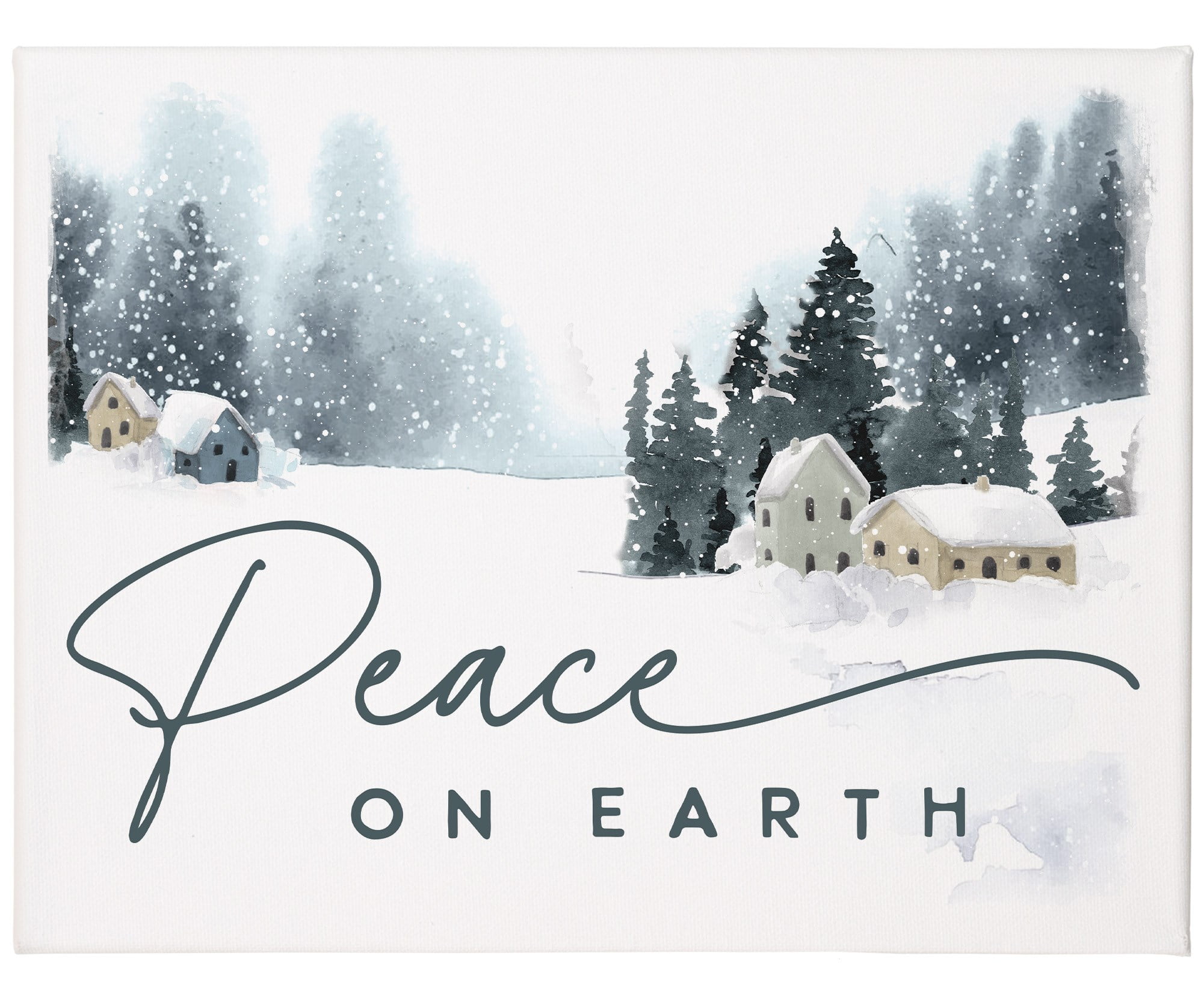 Sincere Surroundings 359809 Wrapped Canvas - Peace On Earth Cabins - 12 x 9 in.