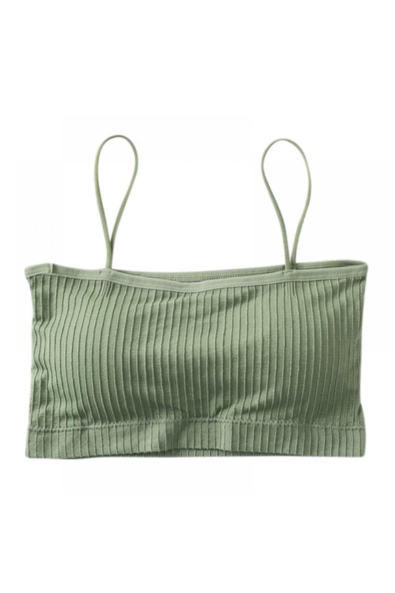Wrapped Chest Tube Top Bra Girl Student Threaded Camisole Underwear Strapless Padded Bra Tube Vest