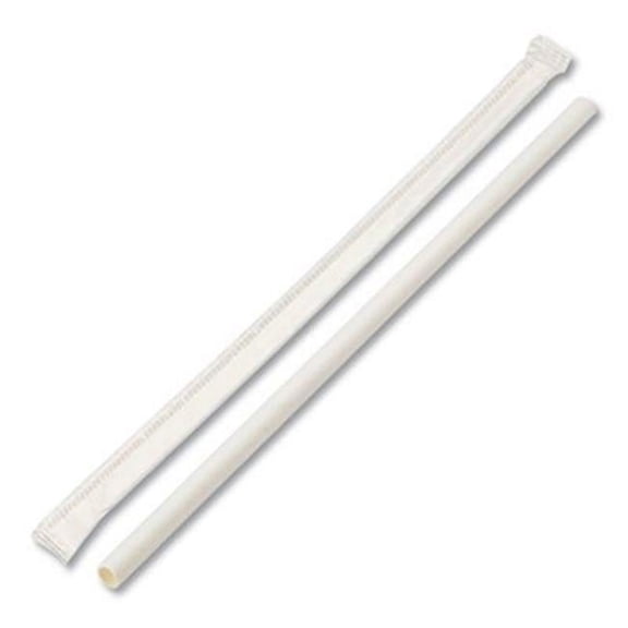 Wrapped Paper Straw, White