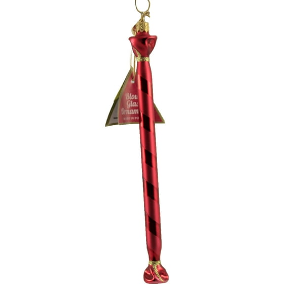Wrapped Swizzle Stick - 1 Ornament 7.75 Inch, Glass - Ornament Sweet Candy Confection 11500 RED