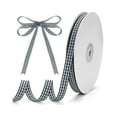 thumbnail image 1 of Wrapping Checker Ribbon,1Pack Portable Gift Wrapping Accessories for Birthday,147.6Ft Black and White Gingham Ribbon for Wreath,Bow,Craft, 1 of 6