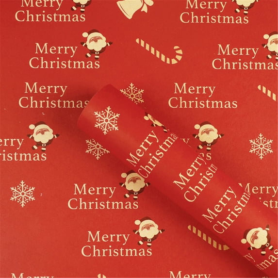 Paper Rol Pattern Wrapping Paper Birthday, 19.7x27.6 Inch Paper Red Christmas Santa Claus ...