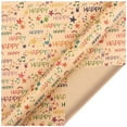 thumbnail image 1 of Wrapping Paper Birthday Buy It 20x28 Inch Vintage Kraft Gift Wrapping Paper Happy Birthday Pattern Wrapping Paper for Birthday Christmas New Year Winter Holiday Party, 1 of 5